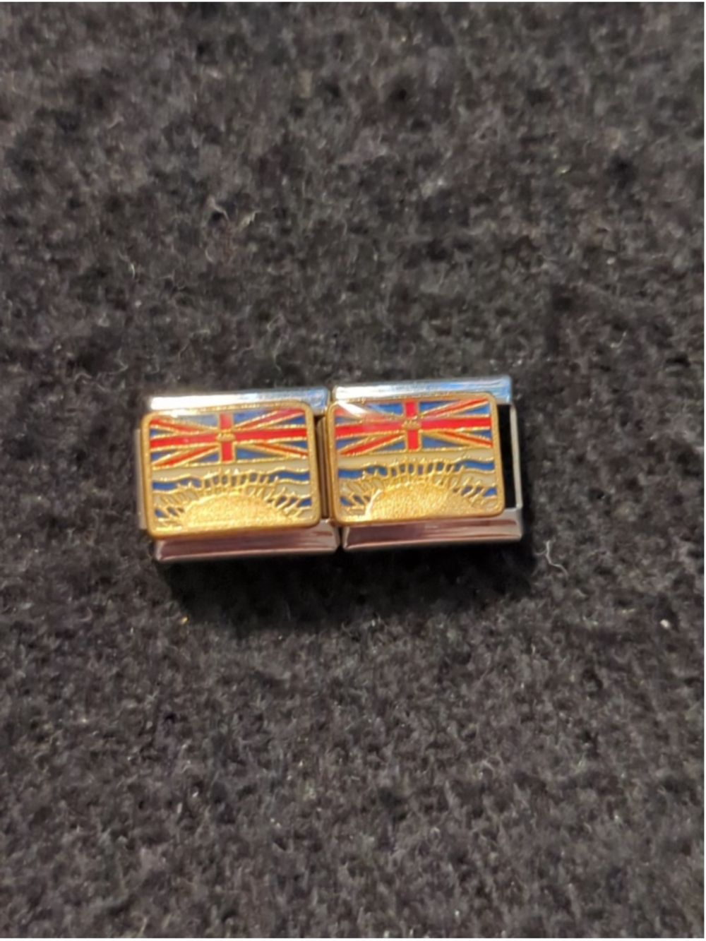 Vintage D'linQ British Columbia Flag 9mm Italian Charm Bracelet Charms - 2
